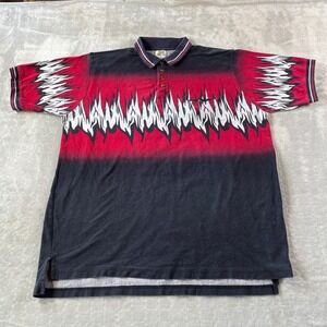 Vintage Express Rider Polo Shirt Mens 2XL Black‎ Red Western Rodeo Festival